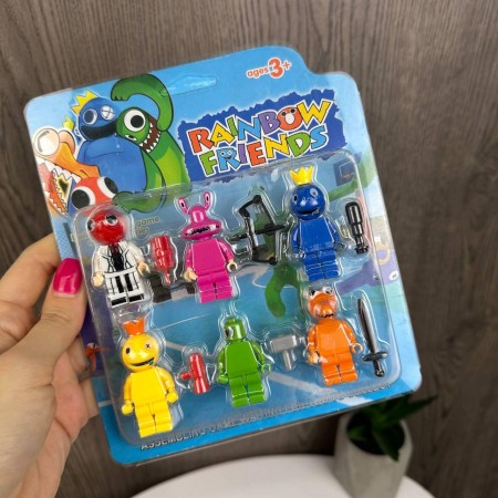 Детский набор фигурок лего Радужные Друзья 6 шт, Rainbow Friends человечки