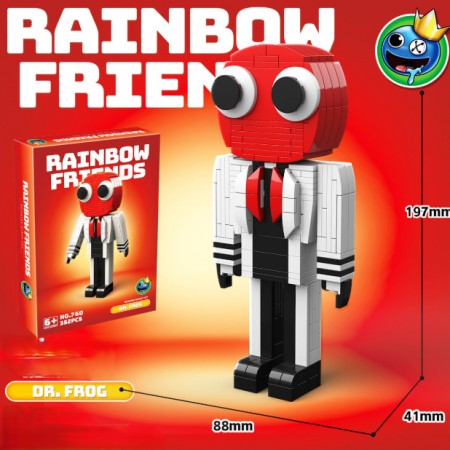 Детский конструктор большой персонаж герой Радужные Друзья, лего фигурки Rainbow Friends Красный