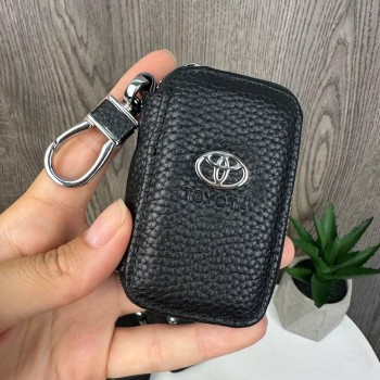 Автомобильный кожаный чехол брелок для ключей от машины, брелок сигнализации натуральная кожа Toyota