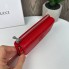 Женский кожаный кошелек стиль Гуччи, небольшой мини клатч портмоне из натуральной кожи Gucci бордовый Красный
