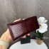 Женский кожаный клатч стиль Chanel рептилия лаковый бордовый Шанель кошелек