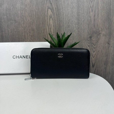 Женский кожаный кошелек стиль Шанель, качественный клатч в коробке Chanel