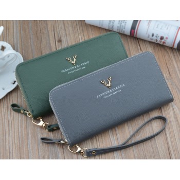 Стильный женский кошелек клатч на молнии с ручкой