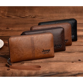 Мужской клатч кошелек Jeep барсетка, модный портмоне эко кожа Джип