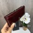 Женский кожаный клатч стиль Chanel рептилия лаковый бордовый Шанель кошелек