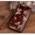 Женский кожаный кошелек с бабочками из натуральной кожи, Портмоне женское с тиснением бабочки Кофейный