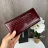 Женский кожаный клатч стиль Chanel рептилия лаковый бордовый Шанель кошелек