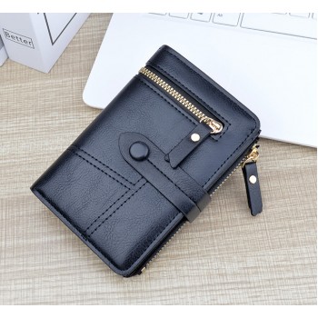 Стильный качественный женский кошелек клатч эко кожа для девушек Черный