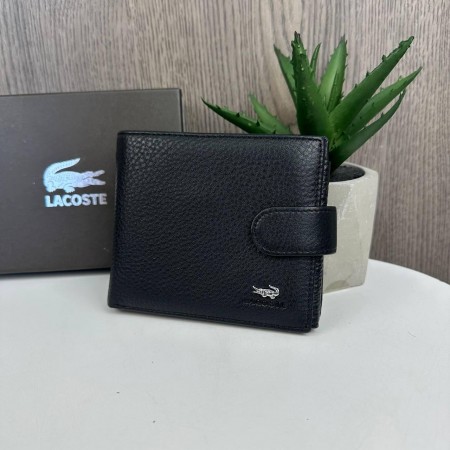 Большой кожаный мужской кошелек портмоне Lacoste люкс качество, клатч для мужчин стиль Лакоста