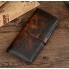 Красивый женский кожаный кошелёк, винтажный кошелек-портмоне старинный клатч темно-коричневый ретро