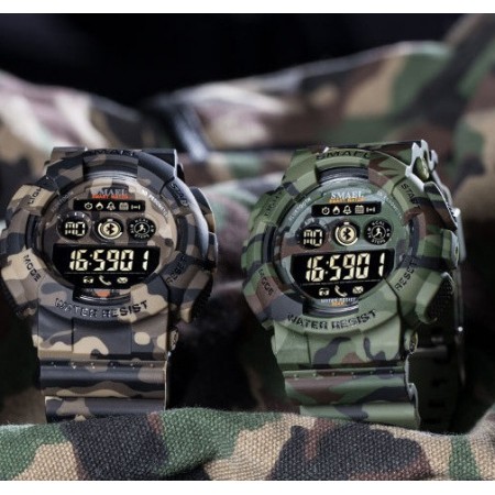 Оригинальные мужские спортивные часы SMAEL 8013 Bluetooth smart watch, наручные спорт часы умные камуфляжные