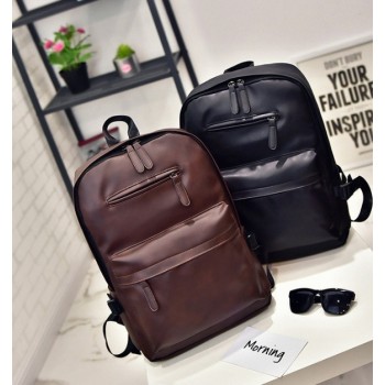 Стильный городской мужской рюкзак черный, коричневый эко кожа