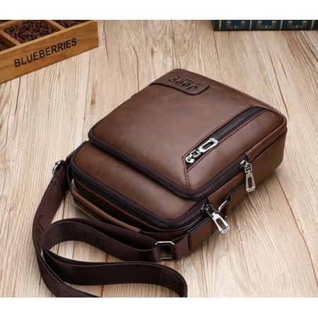 Якісна чоловіча сумка планшетка Jeep 1941 повсякденна, стильна міська сумка Джип барсетка Темно-коричневий