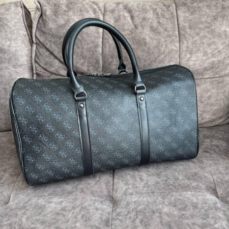 Большая мужская сумка стиль Guess, сумка для зала, на тренеровку Гесс Черный