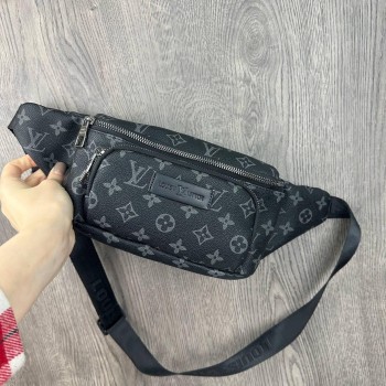 Мужская сумка бананка поясная стиль Луи Витон, сумка-бананка на грудь черная Louis Vuitton