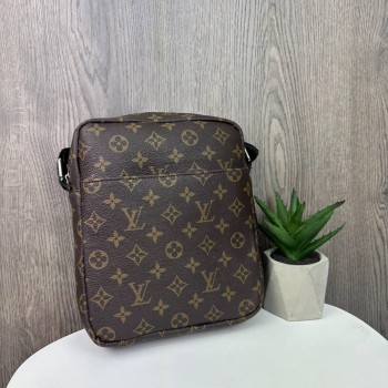 Мужская сумка планшетка стиль Луи Витон, качественная барсетка на плечо Коричневый