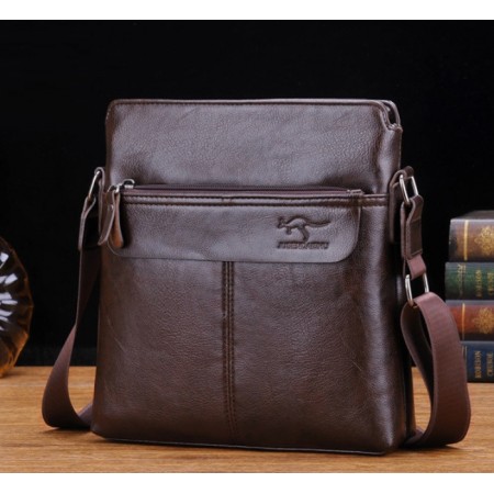 Якісна чоловіча сумка планшетка Кенгуру, сумка-планшет на плече для чоловіків Темно-коричневий