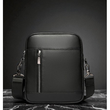 Сумка-планшет мужская кожаная барсетка на плечо черная, сумка планшетка мини из натуральной кожи для мужчин