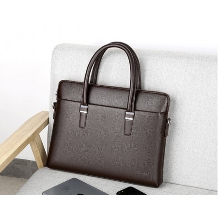 Стильна чоловіча сумка для документів А4 через плече ділова офісна сумка для чоловіка на роботу під документи Коричневий