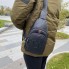 Мужская кожаная сумка бананка на грудь, барсетка слинг на плечо Дракон натуральная кожа