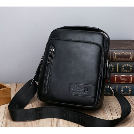 Якісна чоловіча сумка планшетка Jeep 1941 повсякденна, стильна міська сумка Джип барсетка Чорний