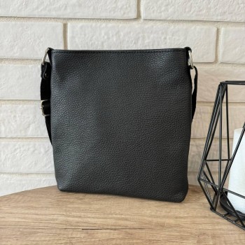 Модна чоловіча сумка-планшетка шкіряна чорна, сумка-планшет із натуральної шкіри барсетка