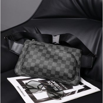 Мужская сумка бананка повседневная стиль Луи Витон клетка, барсетка для мужчин
