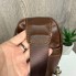 Чоловіча бананка сумка нагрудна чорна коричнева <unk> Сумка-бананка кросбоді з натуральної шкіри, барсетка Темно-коричневий