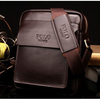 Мужская сумка планшетка Polo эко кожа, мужская сумка-планшетка через плечо Поло Коричневый