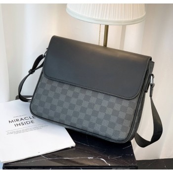 Мужская сумка планшетка для документов на плечо стиль Луи Витон клетка