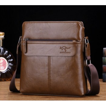 Якісна чоловіча сумка планшетка Кенгуру, сумка-планшет на плече для чоловіків Світло-коричневий