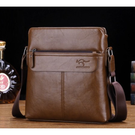 Якісна чоловіча сумка планшетка Кенгуру, сумка-планшет на плече для чоловіків Світло-коричневий