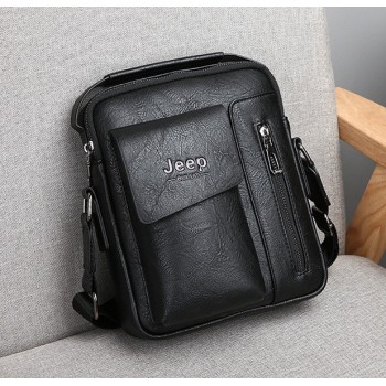 Мужская сумка планшет Jeep повседневная на плечо, барсетка сумка-планшет для мужчин эко кожа Джип