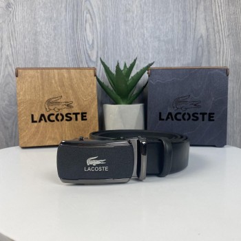 Мужской кожаный ремень автомат стиль Лакоста крокодил, пояс Lacoste натуральная кожа Мужской кожаный ремень автомат стиль Лакоста крокодил, пояс Lacoste натуральная кожа