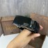 Мужской кожаный ремень автомат черный