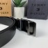 Мужской кожаный ремень автомат черный в стиле Tommy Hilfiger
