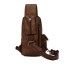 Мужская сумка рюкзак на грудь Коричневый