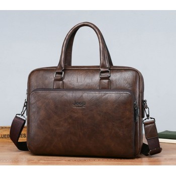 Мужской деловой портфель для документов формат А4, мужская сумка для планшета ноутбука Темно-коричневый