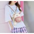 Детский мини рюкзак сумочка Fashion с ушками и меховым брелком, маленькая сумка рюкзачок с ушами для девочек Розовый