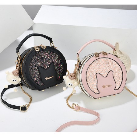 Детская мини сумочка круглая с блестками, сумка для девочек