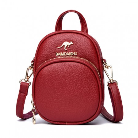 Детская мини сумочка на плечо Кенгуру, маленькая сумка для телефона для девочек Красный