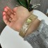 Модные женские наручные часы стиль Сваровски, часы на руку с камушками Swarovski Золото с желтым