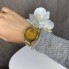 Модные женские наручные часы стиль Сваровски, часы на руку с камушками Swarovski Золото с желтым
