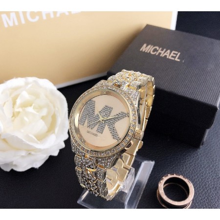 Жіночі годинники Michael Kors якісні . Брендові наручний годинник з камінням золотисті сріблясті