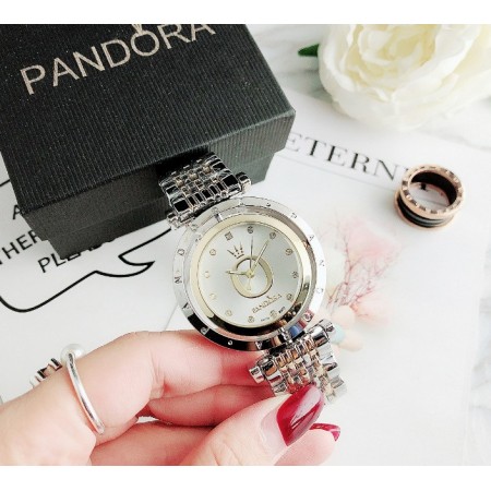 Стильні жіночій наручний годинник стиль Pandora Золото з сріблом