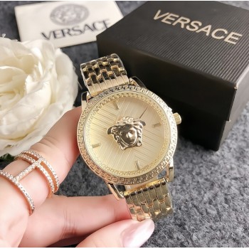 Красивые женские наручные часы стиль Versace, стильные и модные часы для женщин Версачи Золото с желтым Красивые женские наручные часы стиль Versace, стильные и модные часы для женщин Версачи Золото с желтым