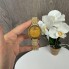 Модные женские наручные часы стиль Сваровски, часы на руку с камушками Swarovski Золото с желтым