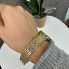 Модные женские наручные часы стиль Сваровски, часы на руку с камушками Swarovski Золото с желтым