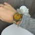 Модные женские наручные часы стиль Сваровски, часы на руку с камушками Swarovski Золото с желтым