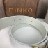 Белый женский кожаный поясной ремень Пинко, классический пояс стиль Pinko птички